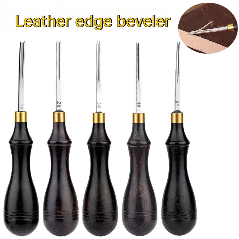 Leather Edge Beveler - 0.6/0.7/1.3/1.8/2.25 Mm Blade Width Wooden Leather