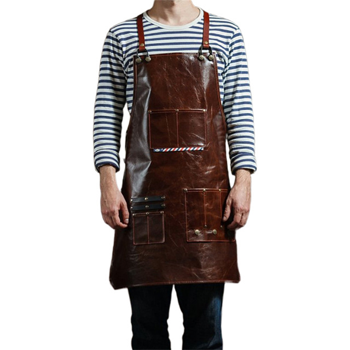 Leather Work Organiser - Men's Leather Work Apron with Multi