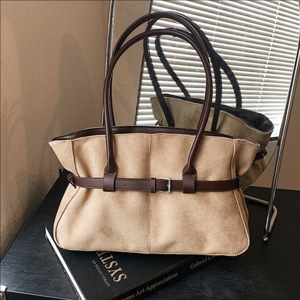 Leatherwork Classes - Suede Leather Women Large Capacity Tote