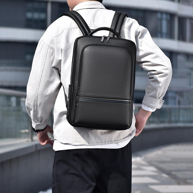 PU Leather Men's Backpack USB  - огляд і ціна Leather Work Bag