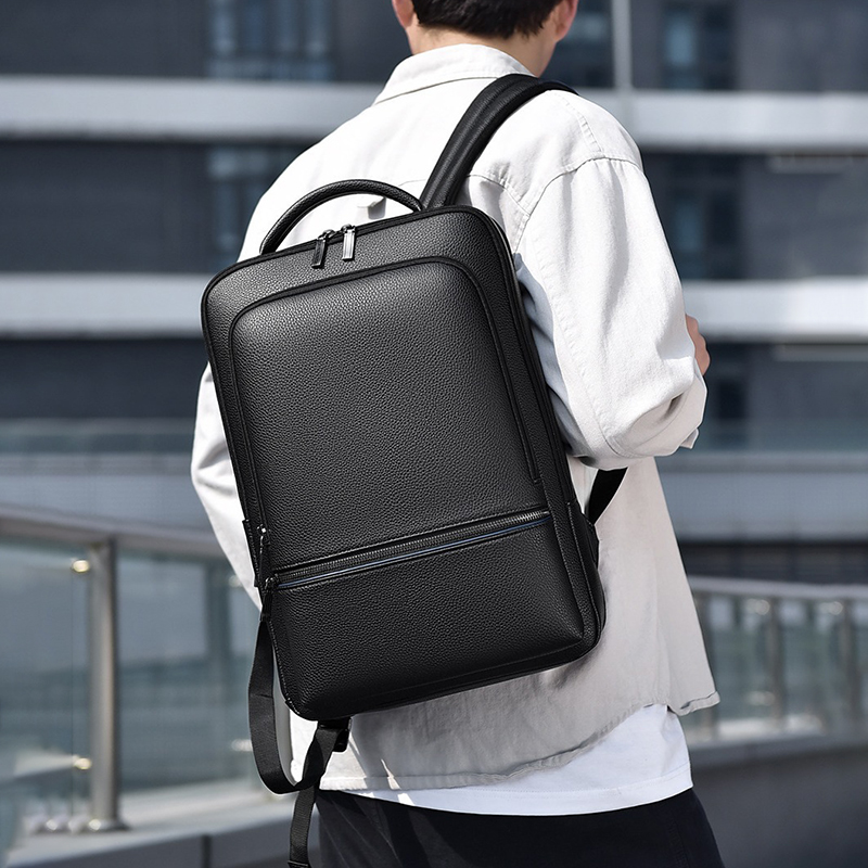 PU Leather Men's Backpack USB  - огляд і ціна Leather Work Bag