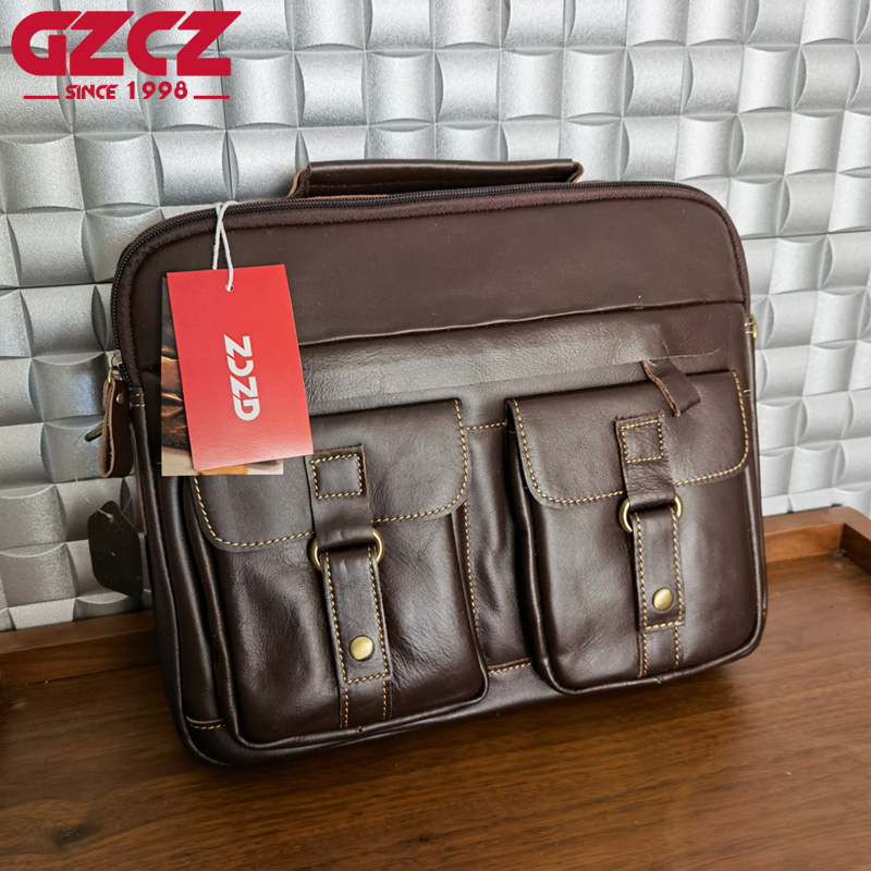 GZCZ Men's Handbag Leisure Bus - огляд і ціна Leather Work Bag