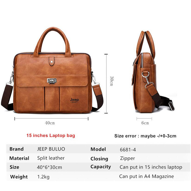 Jeep Buluo Men's Leather Brief - огляд і ціна Leather Work Bag