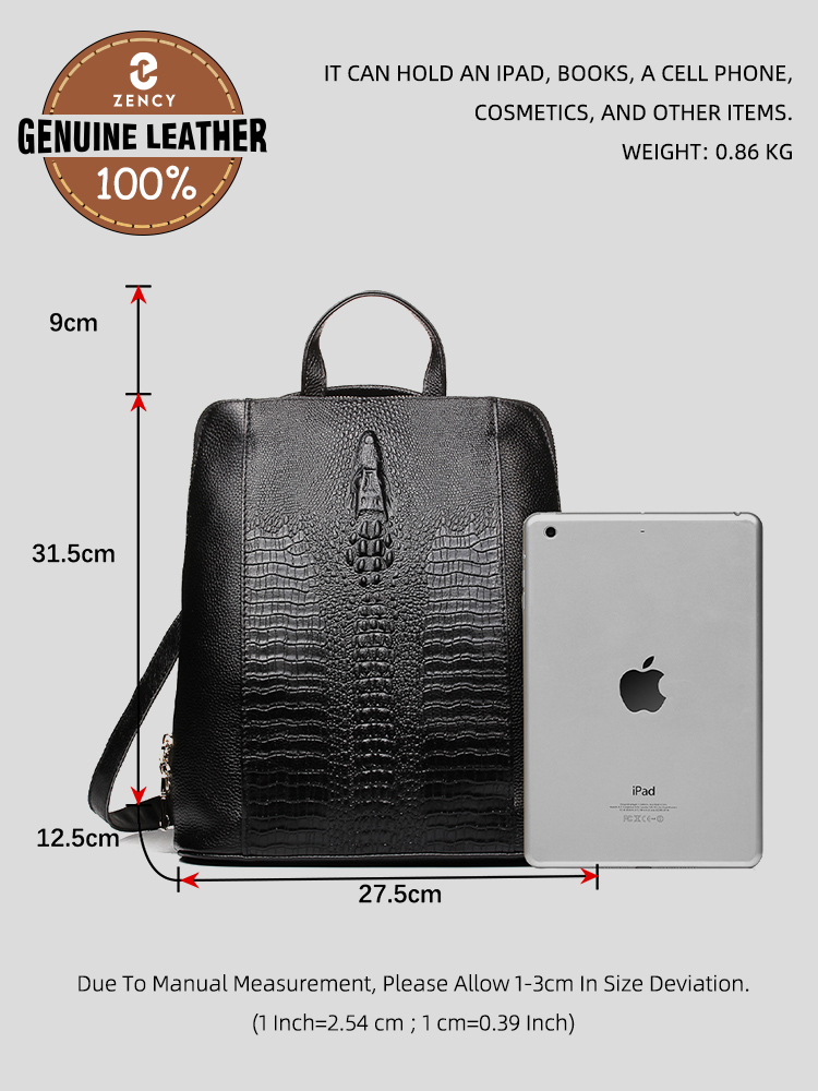 Zency Women's Crocodile Leathe - огляд і ціна Leather Work Bag